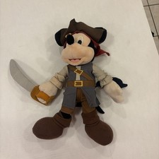 Disney Parks Mickey Mouse Plush Pirate Sword Grey Vest 14  Stuffed Animal
