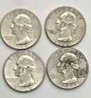 90% Silver Washington Quarter Coin 1964 - LOT OF 4