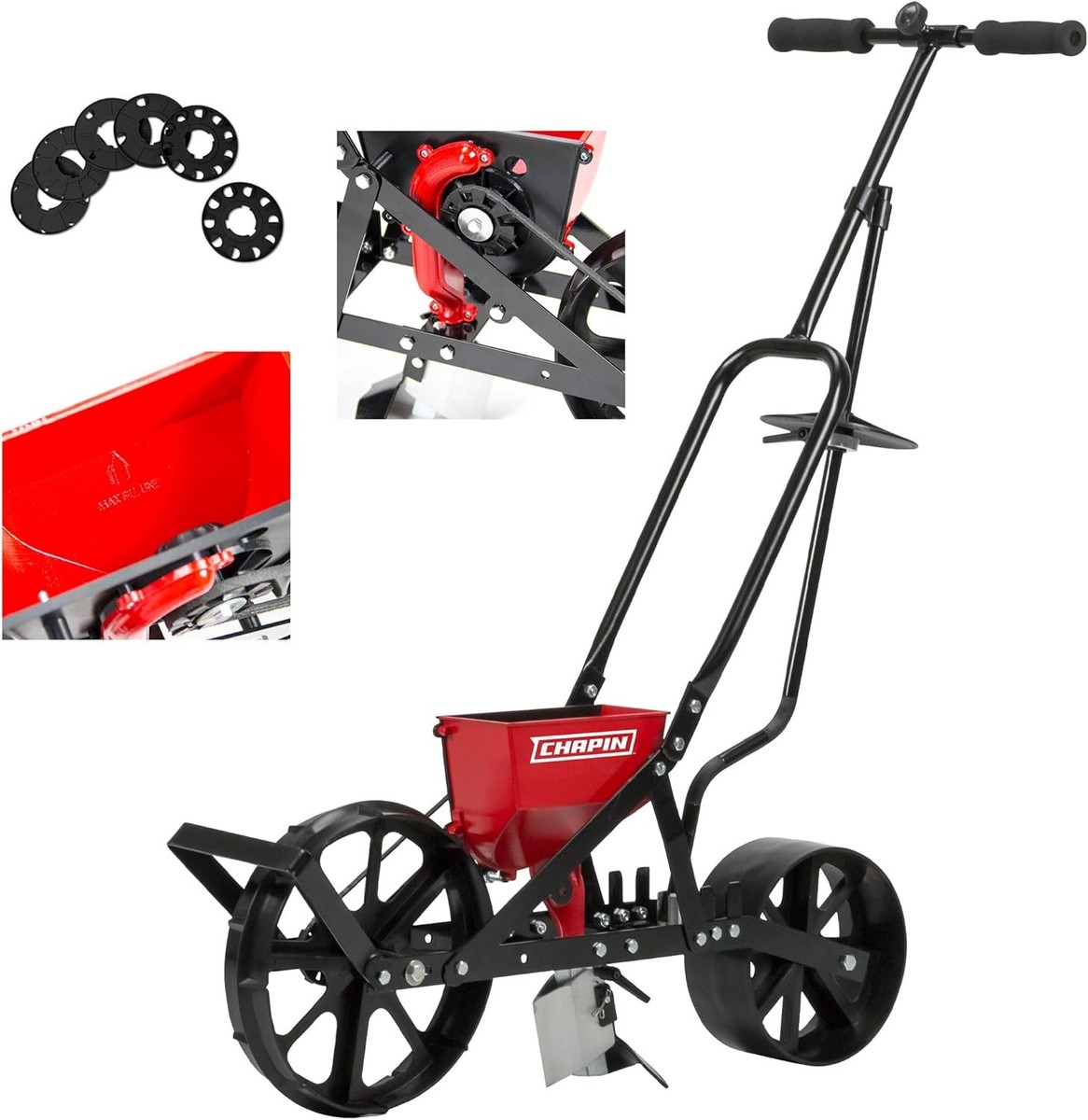 Chapin 8701B Garden Push Seeder Planter W/ 6 Seed Plates up to 20