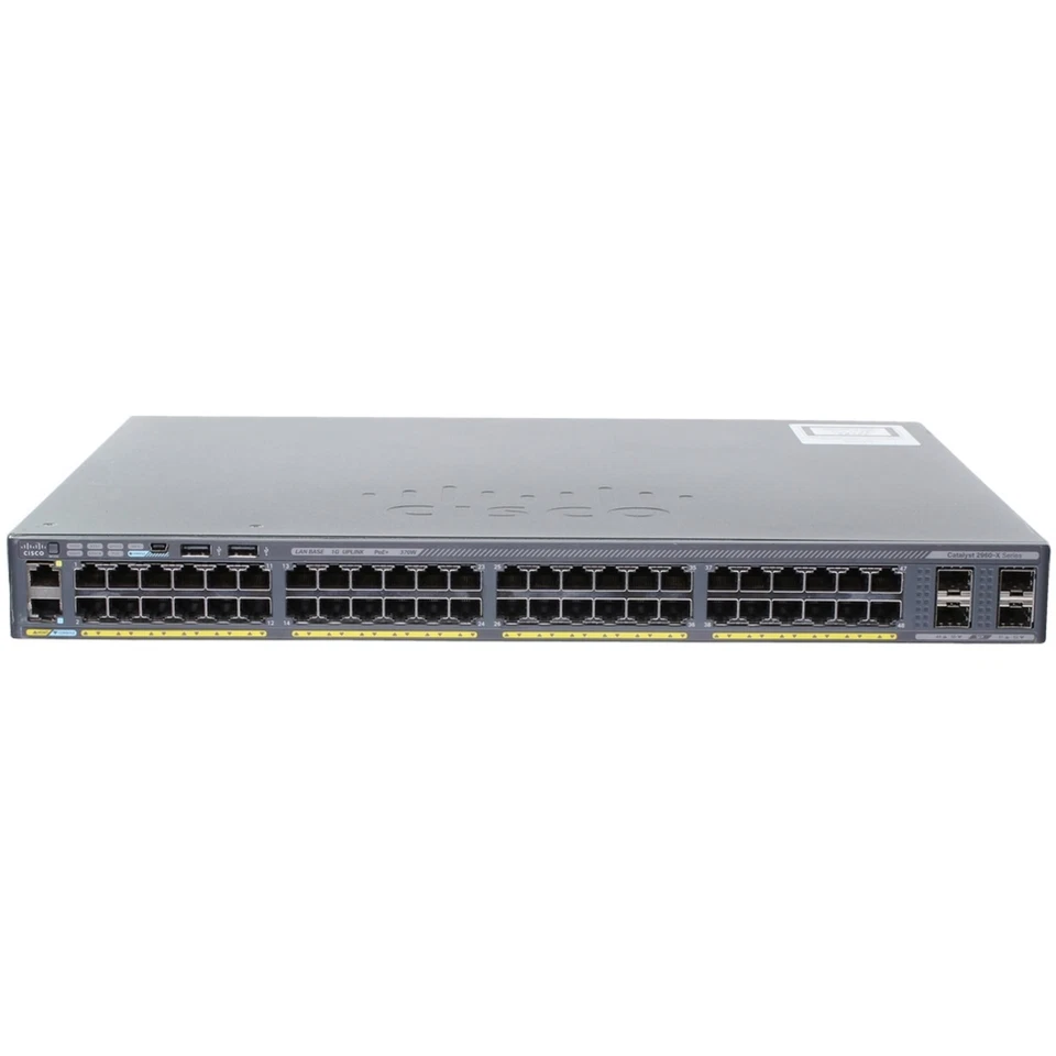 Conmutador Cisco Catalyst WS-C2960X-48LPS-L 48P 1GbE 370W PoE 4P SFP Foto 2 de 4