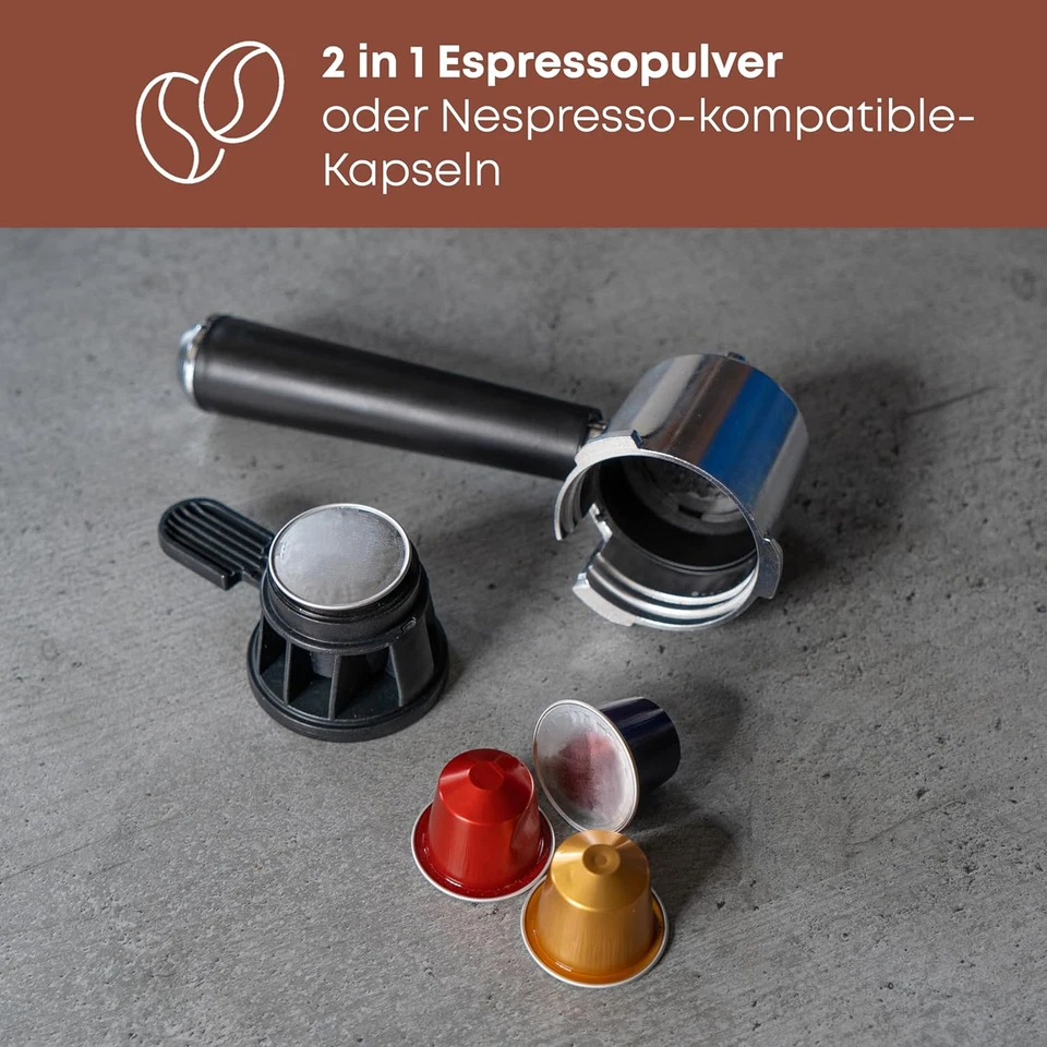 Macchina per Espresso Proficook® 2 in 1 per Caffè in Polvere E Capsule Compatibi - Immagine 2 di 4