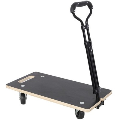 Wooden Moving Dolly Cart Foldable Ergonomic Handle Capacity Transport Trolley