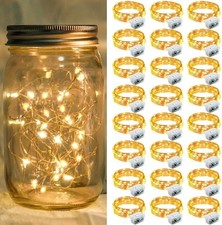 30 Pack 20 LED 6.6ft Battery Operated Mini LED Copper Wire String Fairy Lights
