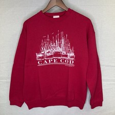 Vintage 1990s Tultex Cap Cod Men's Crewneck Sweatshirt Made in USA Red Medium