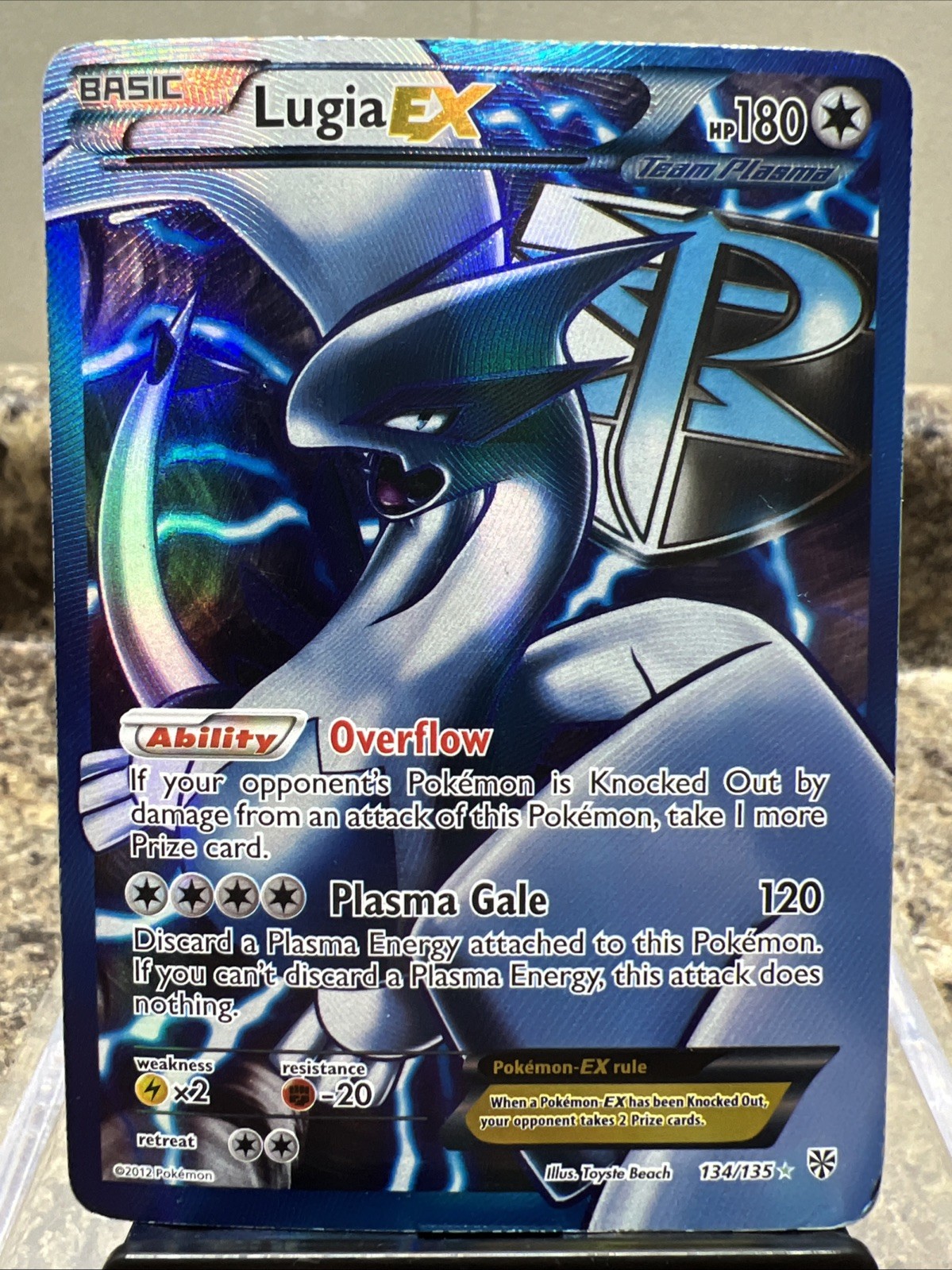 Pokemon Black & White BW Plasma Storm Full Art Lugia EX Holo Foil 134/135 #ML
