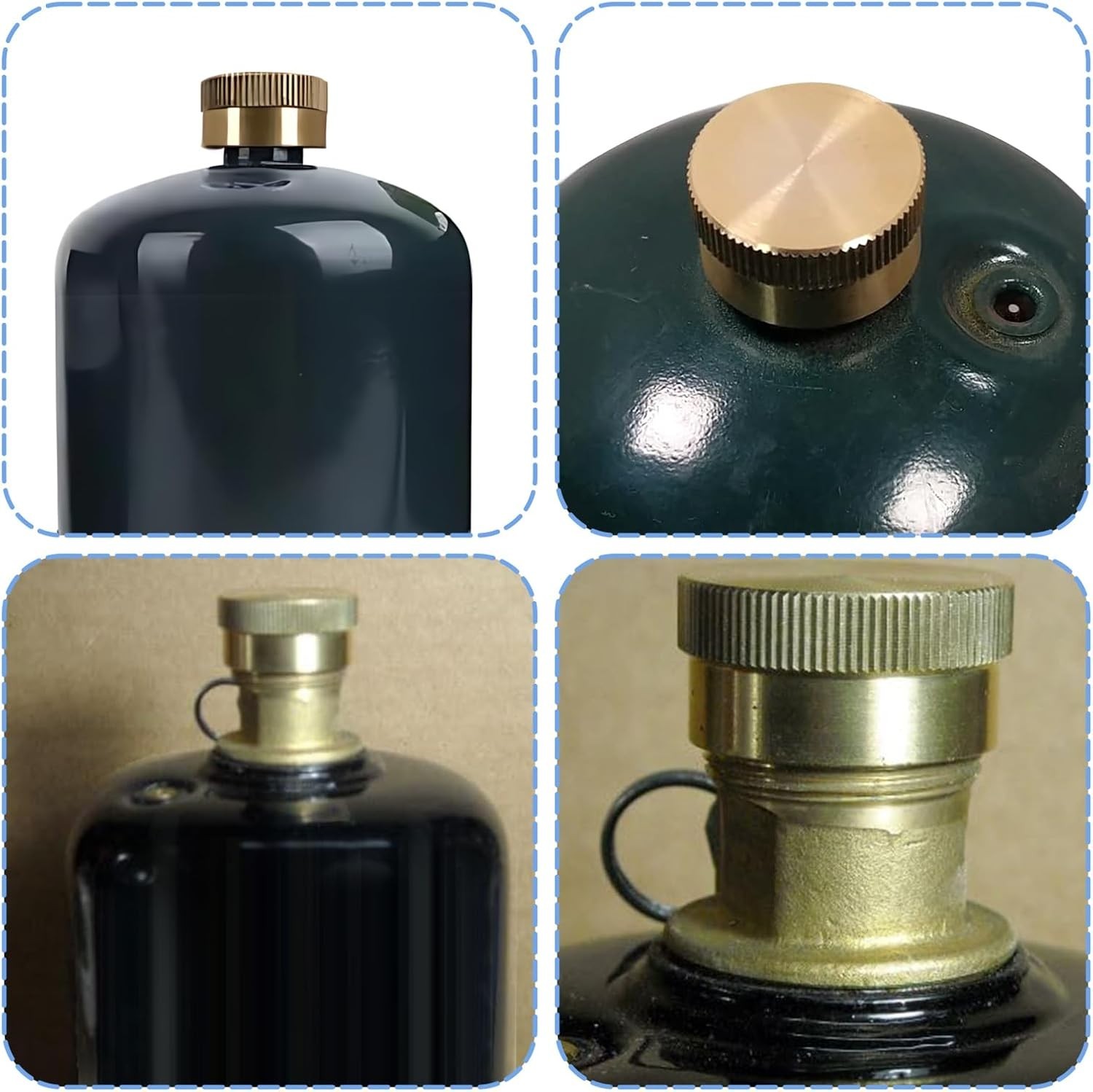 6PCS Solid Brass Propane Bottle Caps For Refill 1 LB Gas Tank Cylinder Seal NEW