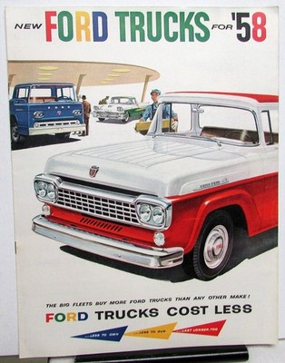 1958 Ford Trucks Full Line Sales Brochure Series F T C P B Ranchero Courier 