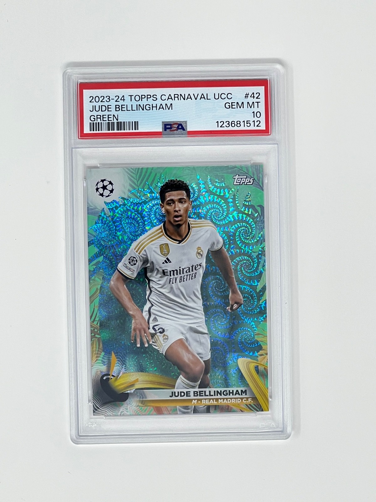 2023-24 Topps Carnaval Jude Bellingham Green /75 PSA 10 42