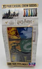 Harry Potter Casual Crew Socks 6 Pair Adult One Size Fits Most Brand New Sealed