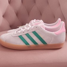 adidas Gazelle J Pink/Green/Gum Suede Low Top Unisex Kids Sneakers US 6.5