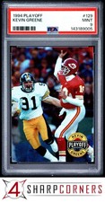 1994 PLAYOFF #129 KEVIN GREENE STEELERS HOF POP 1 PSA 9