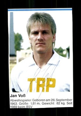 Jan Voß Autogrammkarte Stahl Brandenburg 1991-92 Original Signiert