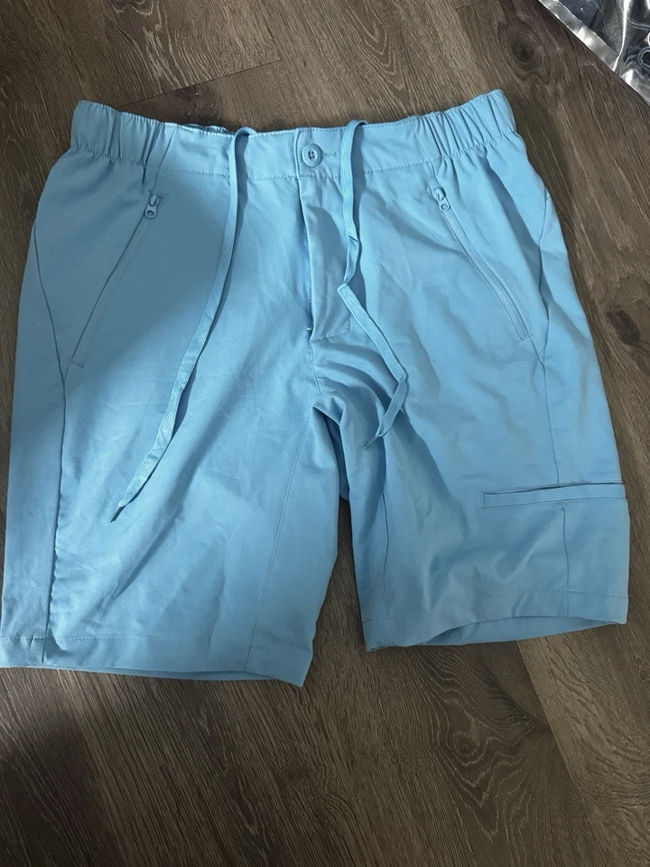 Pantalones Cortos Five Four Para Hombres 32 Calce Moderno Azul Elastizados Senderismo Caminar Deporte Foto 3 de 3