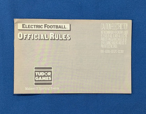 Vintage 1980 Tudor Electric Football Official Rules Book, Color Pages, Near Mint