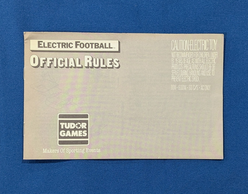 Vintage 1980 Tudor Electric Football Official Rules Book, Color Pages, Near Mint