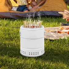 Portable Charcoal Grills Stainless Charcoal BBQ Grill Barrel 360° w/ 22 Skewers