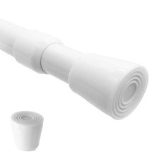 AIJIEGUANG Spring Tension Curtain Rods 28-43in Load 28-43inch, WHITE