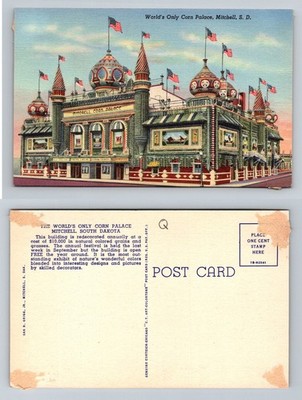 Mitchell, SD-South Dakota, Corn Palace Festival Building Vintage Postcard