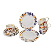 Weltbild 12-tlg. Kaffeeservice Wildblumen Porzellan Neu & OVP Geschenkidee