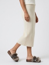 Sabots plats Brunello Cucinelli Vulpini fourrure bois. Neuf. PRIX CONSEILLÉ : 1397 £ ! IT37/UK4