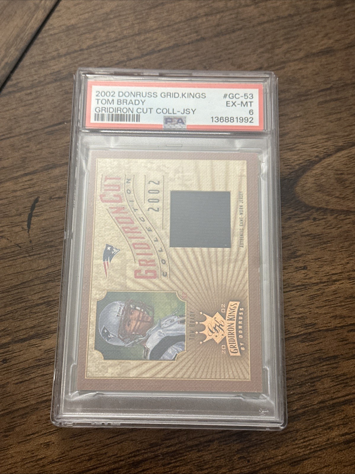 2002 Donruss Gridiron Kings - Cuts Collection - Tom Brady PSA 6 EX-MT /400 🔥HOF view 2