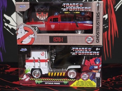 Jada Transformers X Ghost Busters Optimus Prime & ECTO-1 *NIB*