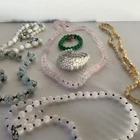 VINTAGE COSTUME JEWELRY - LADIES GLASS NECKLACES BRACELETS/ ART GLASS LOT!