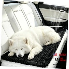 Dog Car Seat Cover for Back Seat Flannel Pet Bed Mat, Non-Slip Waterproof Black