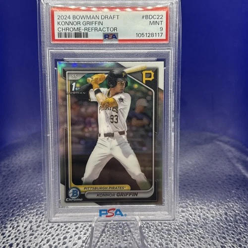 KONNOR GRIFFIN - 2024 Bowman Draft Chrome 1st Bowman Refractor Rookie PSA 9