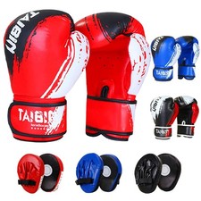 2-in-1 Boxing Gloves and Punching Mitts Set for Kids Youth,6 oz Kids Boxing G...