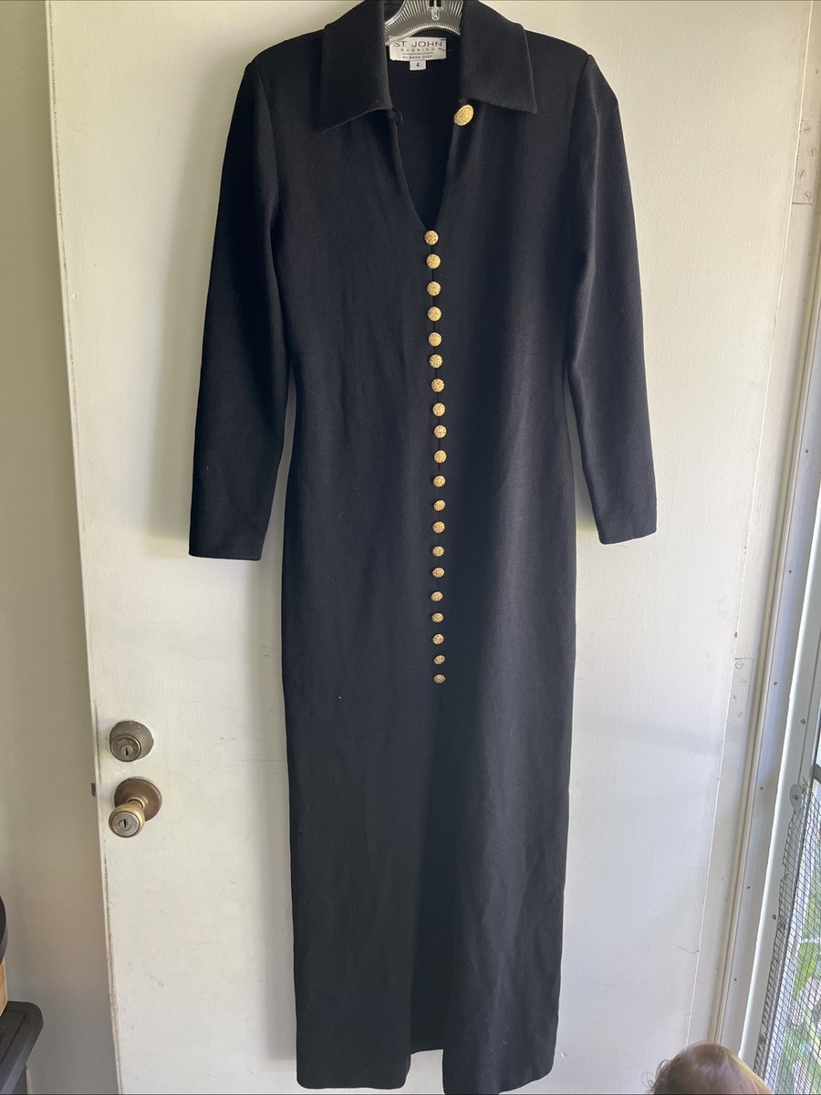 St. John Evening by Marie Gray Knit Dress Size 4 St. John Evening by Marie Gray Knit Dress Size 4
