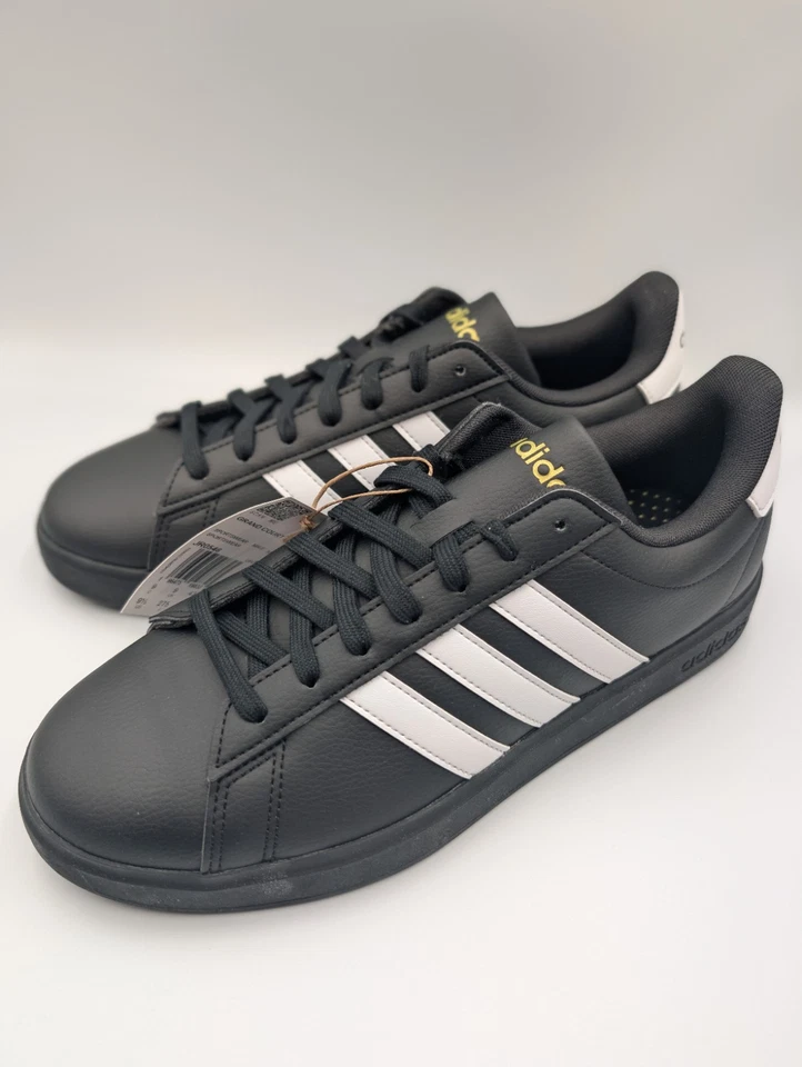 Adidas Grand Court 2.0 Negro Blanco Tenis Retro JR0546 Hombres Talla 9.5 Precio de venta sugerido por el fabricante $70  Foto 3 de 4