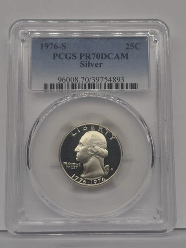 Pcgs 1976 S Silver Pr70 DCAM Washington Quarter 25ct