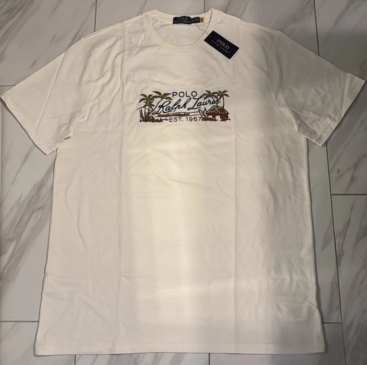 Polo Ralph Lauren Big and Tall Men's Embroidered T-Shirt White New