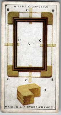 1936 Wills's Cigarettes Household Hints Tobacco Card #33 Making a Picture-Frame