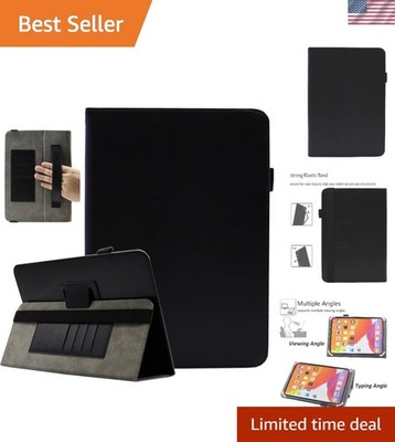 Adaptive Folio Tablet Case for 10-Inch Devices with Hand Strap and View Angles