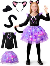 Spooktacular Creations Light-Up Black Cat Costume, Girls Halloween Set