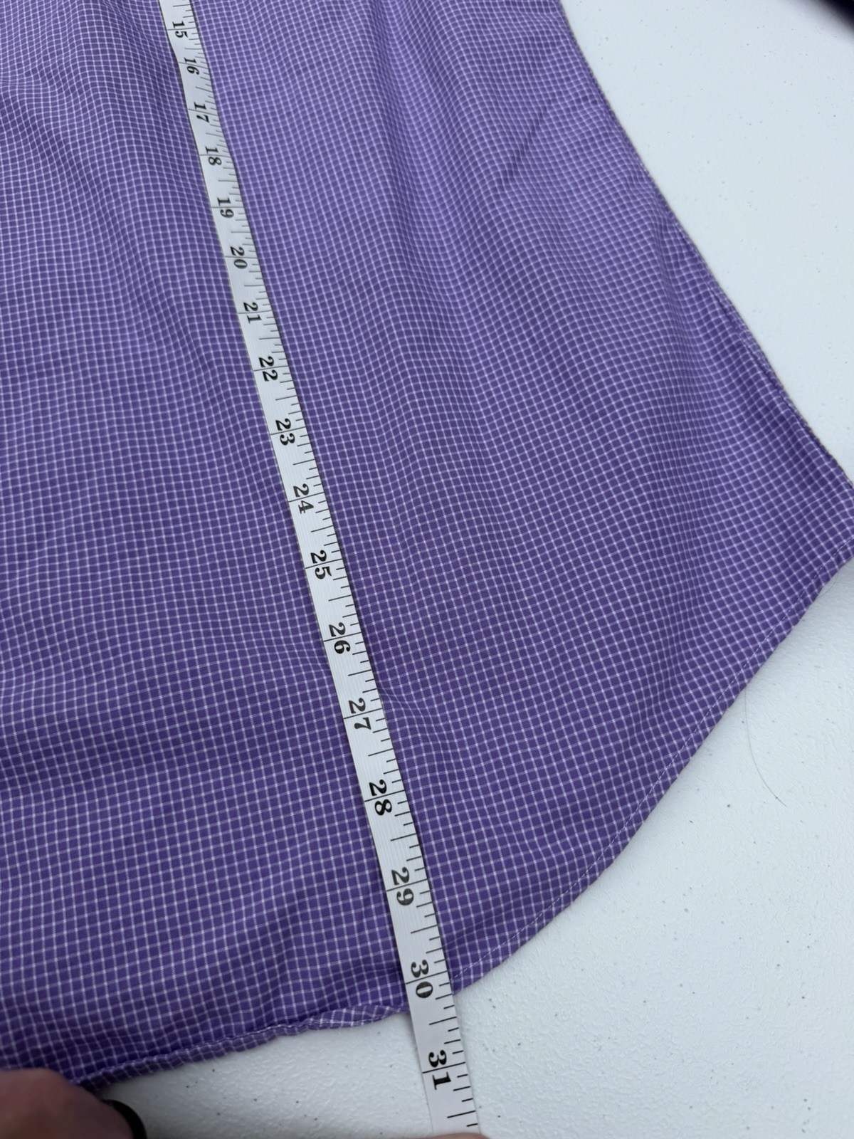 Polo Ralph Lauren Shirt M 15 34/35 Purple Regent Check Sport Shirt 90'S image 9