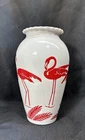 vintage Anchor Hocking Flamingo Milk Glass Vase
