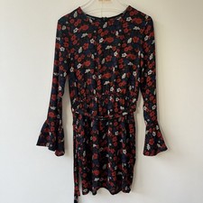 Asos Parisian Petite Kleid Sommerkleid Blumen Muster schwarz rot 36