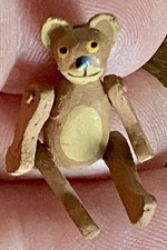 Vintage Dollhouse Artist Tiny Wooden Adorable Teddy Bear Jtd 1 So Cute