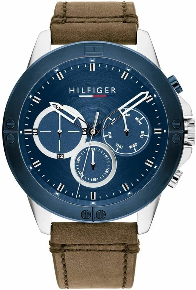 Tommy Hilfiger HARLEY Men's Analog Watch, Brown/Blue, Classic