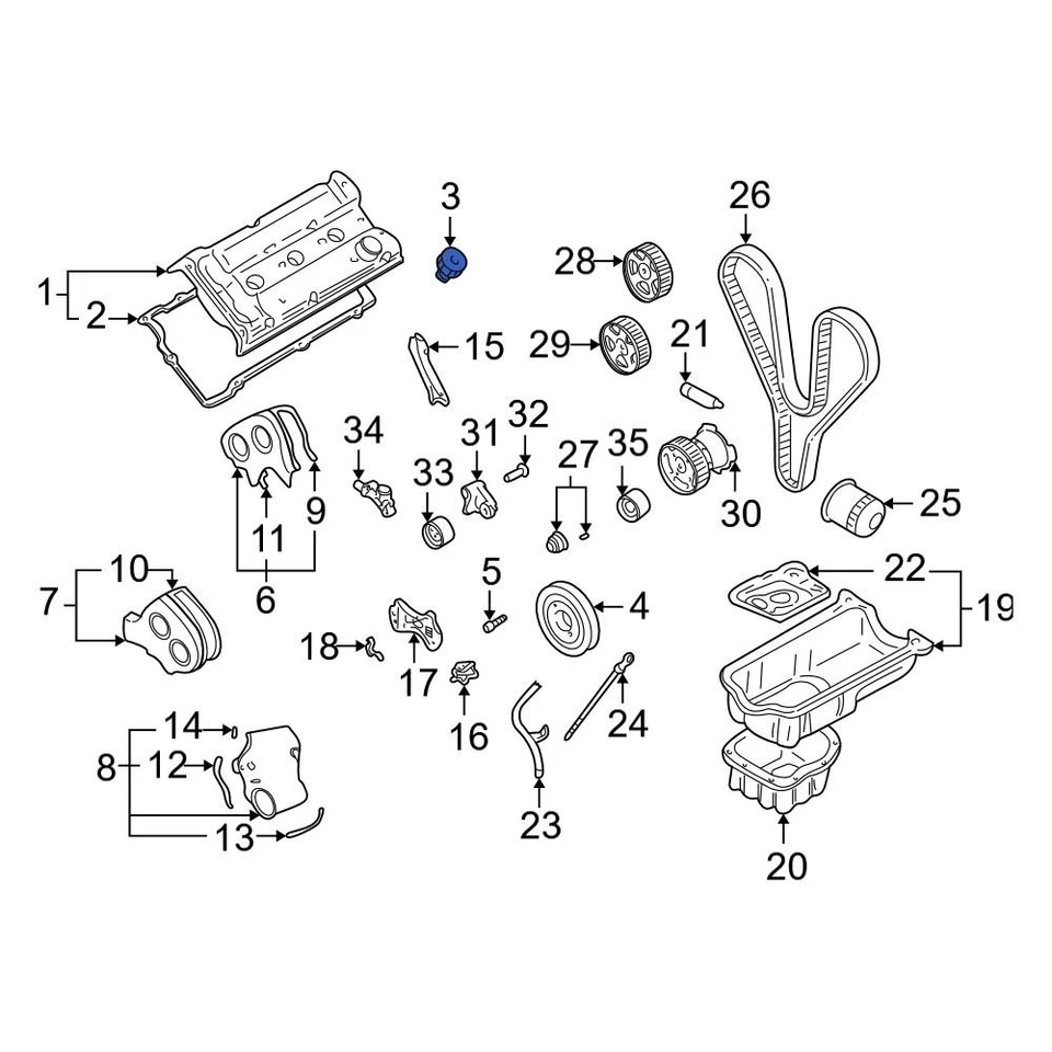 For Hyundai Sonata 1989-2003 Hyundai 2651035000 Engine Oil Filler Cap Foto 4 de 4