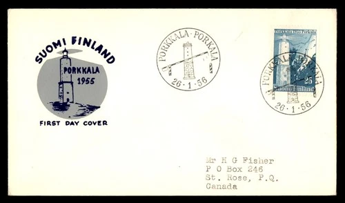 Mayfairstamps Finland FDC 1956 Lighthouse Porkkala First Day Cover aaw_30261