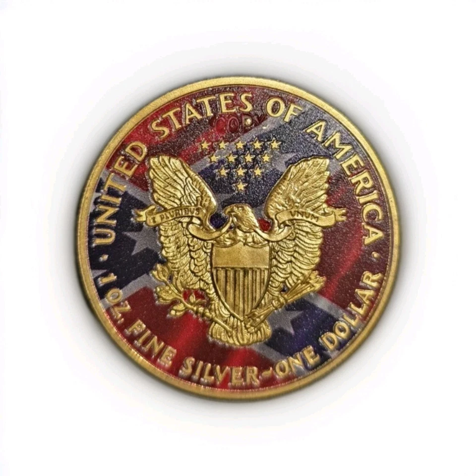 2018 | American Eagle enchapado en oro coloreado | $ 1 | Moneda conmemorativa de reproducción Foto 3 de 4