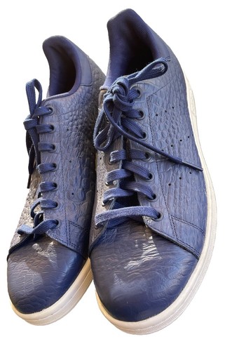 Adidas Mens Stan Smith AQ2730 Blue Crocodile Print Casual Shoes Sneakers Sz 11.5 - Foto 9 di 17
