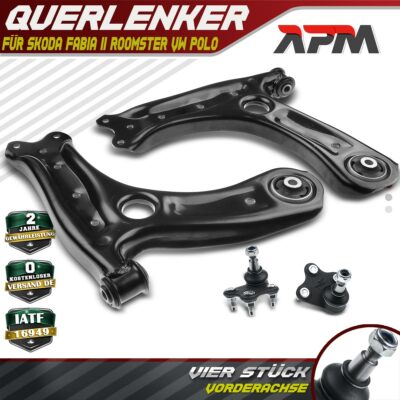 2x Querlenker+2x Traggelenk für Seat Cordoba Ibiza III Skoda Fabia II Roomster