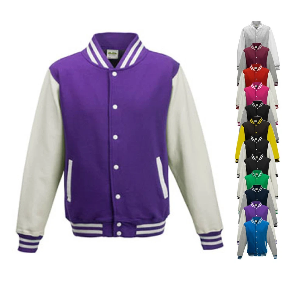 Just Hoods Kinder Baseballjacke College Jacke KIDS` VARSITY JACKET Neu JH043K