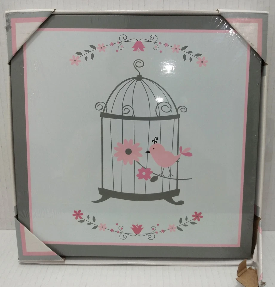 Olivia Rose My Baby Sam arte de pared decoración pájaros rosas 2 piezas nuevo en embalaje dañado Foto 4 de 4