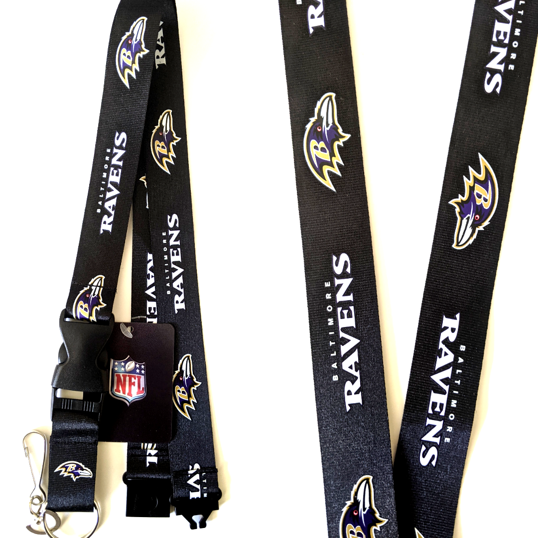 Baltimore Ravens Lanyard Key Ring Keychain ID Holder - Black | eBay